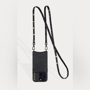 SARAH  IPHONE 11 ProMax
Pebble Leather Crossbody Bandolier in Black/Pewt…